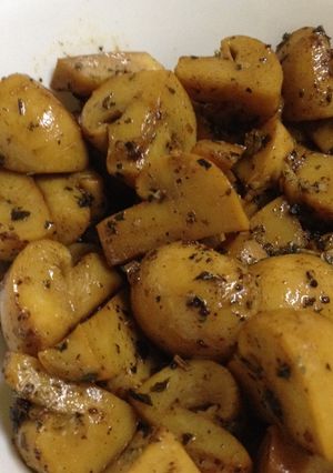 A picture of Basil Mushroom Stirfry - quick & easy side dish.