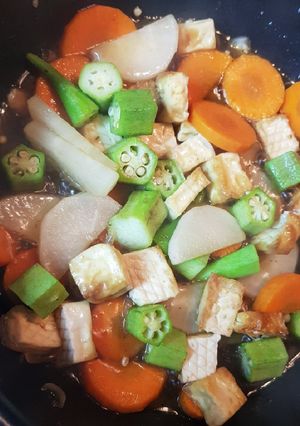 Hình của món Đậu hũ kho rau củ.