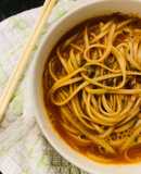 Prawn head and noodle soup
