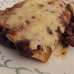 A picture of Beef Mole Enchiladas.
