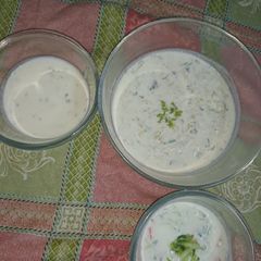 A picture of Raitaa of yogurts in summer.