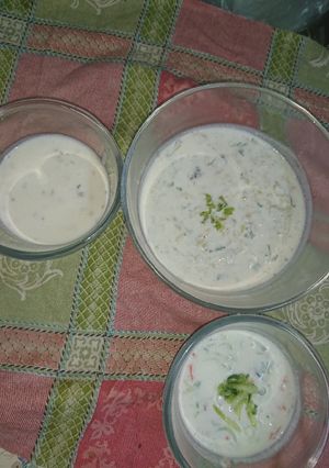 A picture of Raitaa of yogurts in summer.
