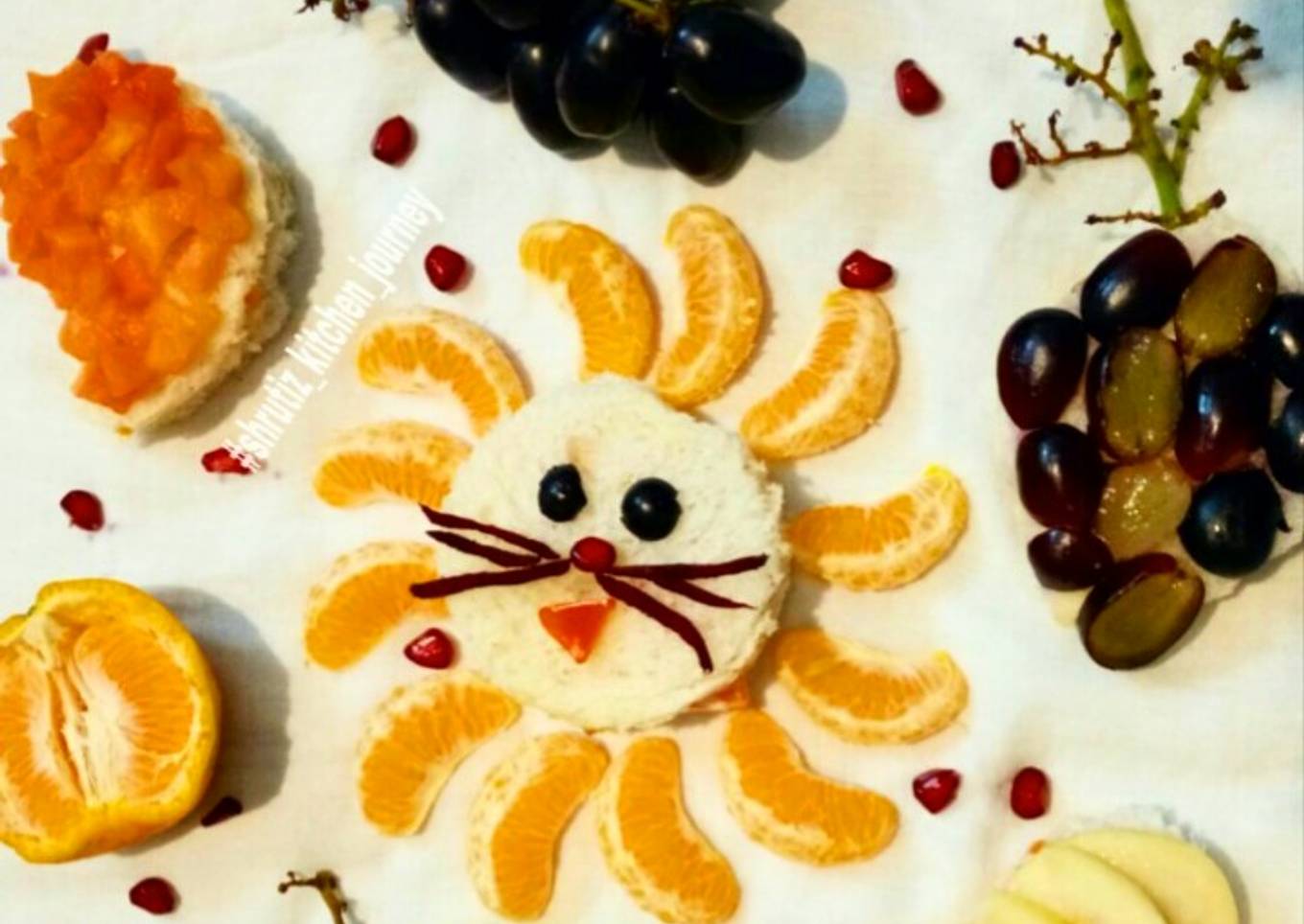 Fruit shaped fruit sandwiches