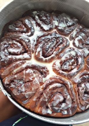 A picture of Cinnamon rolls#firstrecipeoftheyear.