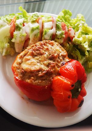 Une photo de Poivrons Farcis à la viande haché