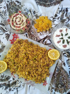 عکسی از دستور پلو نخود فرنگی