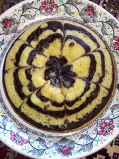 عکسی از دستور کیک زبرا تابه ای 🥧