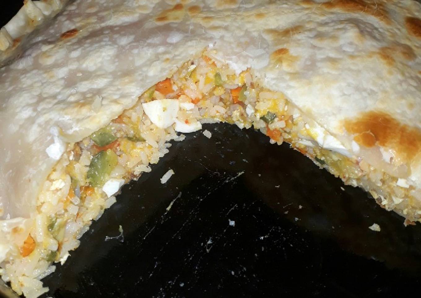Tarta de verdura con arroz y paty