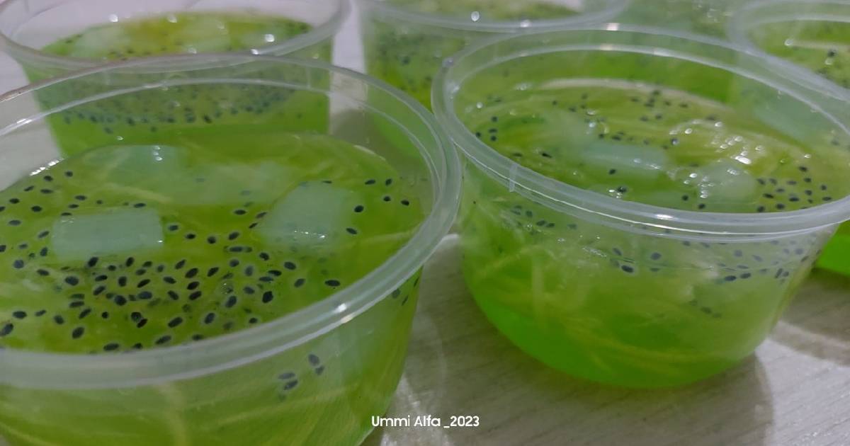 Resep Es Monata Es Selasih Melon Nata Ala Ummi Alfa Oleh Latifah