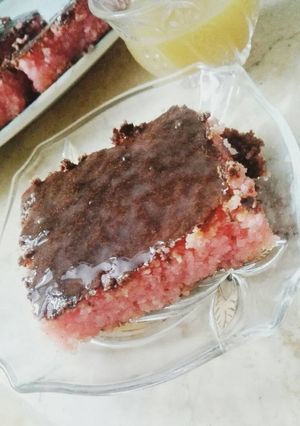 صورة لوصفة بسبوسه بقشطة الفراوله