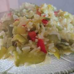 Una foto de Revuelto de zapallitos y arroz