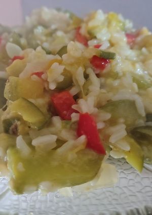 Una foto de Revuelto de zapallitos y arroz