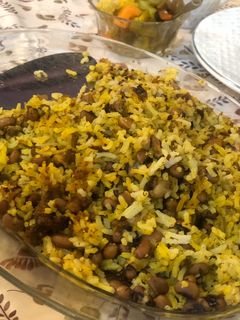 عکسی از دستور لوبیا چشم بلبلی پلو