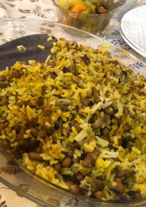 عکسی از دستور لوبیا چشم بلبلی پلو