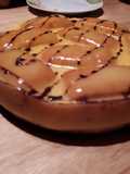 Tarta de flan con base de galletas y magdalenas