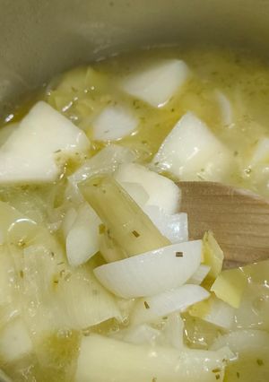 Una foto de Crema fría de puerros