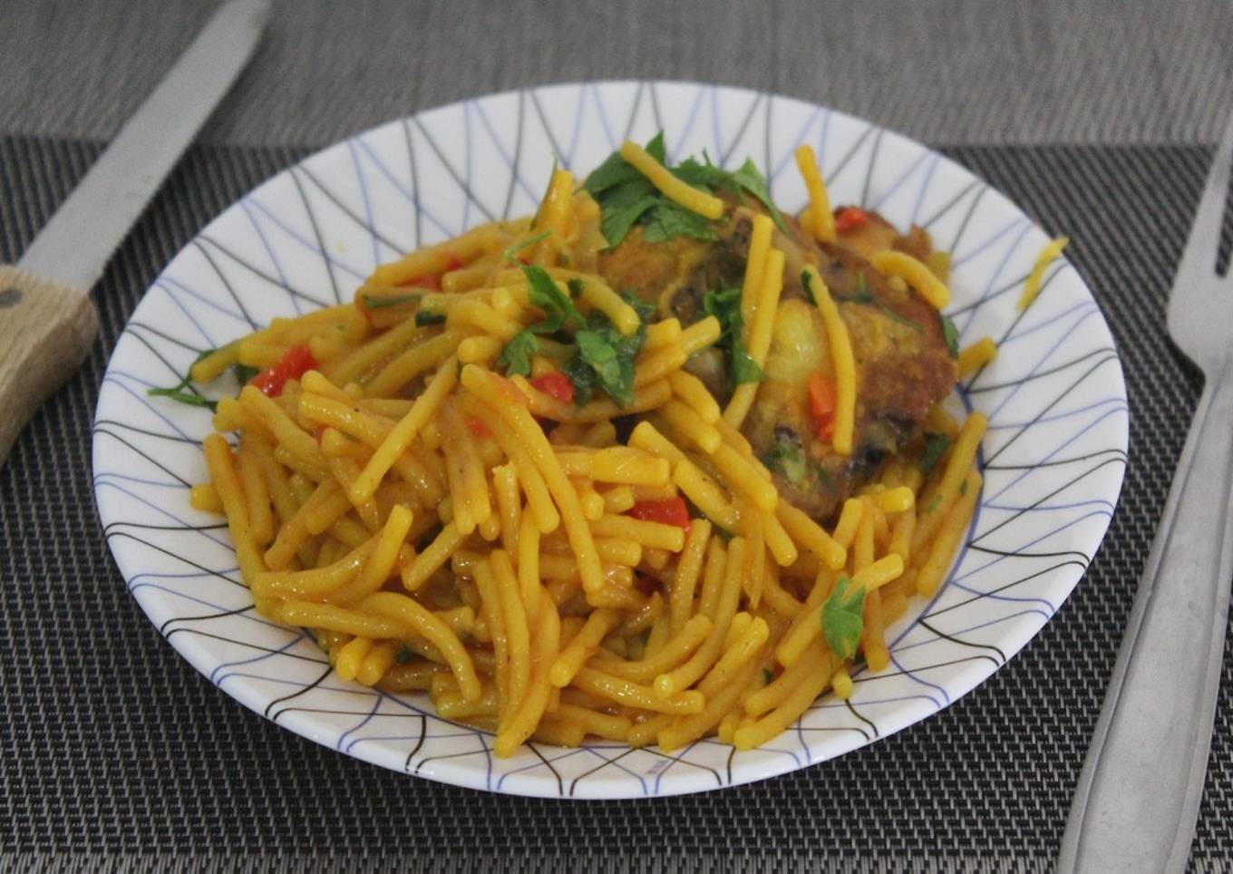 Fideos a la cazuela de cordero