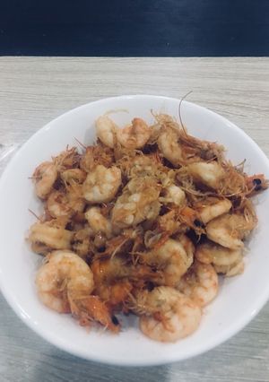 Hình của món Tôm bóc nõn chiên bơ tỏi.