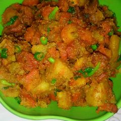 Aloo gajer veg A picture of Aloo gajer veg.