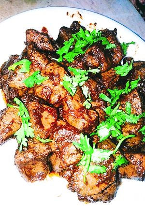 A picture of Tawa fry kaleji.