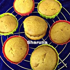 A picture of Eggless Custard Cupcakes.