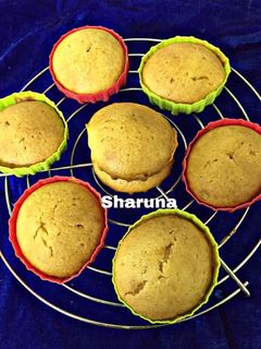 A picture of Eggless Custard Cupcakes.