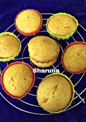 A picture of Eggless Custard Cupcakes.