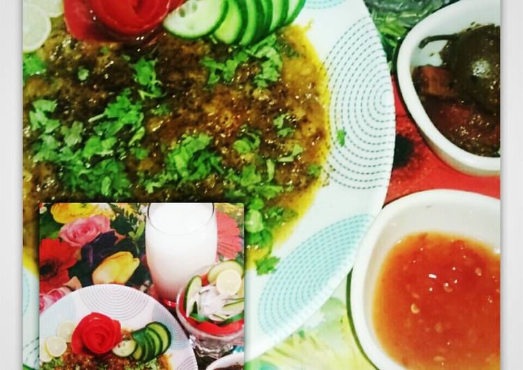 How to Prepare Tasty Black paper turee Sabzi salan with chatni achar salad & lassi
