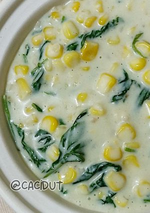 Foto resep Tumis Bayam & Jagung Creamy