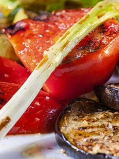 Una foto de Ensalada de pimientos con berenjenas