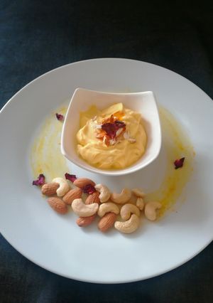 A picture of Saffron dry fruits shrikhand.