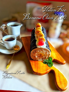 Foto resep Gluten Free Banana Choco Roll Cake
