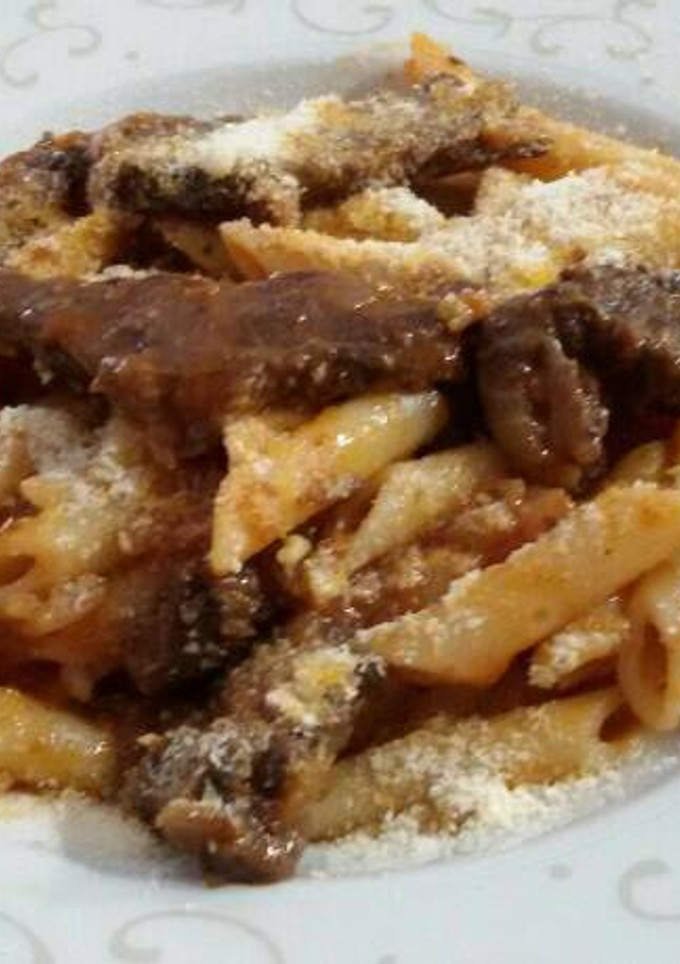 Una foto de Galtas de ternera con pasta