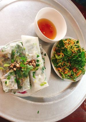 Hình của món Bánh cuốn làm bằng bánh tráng.