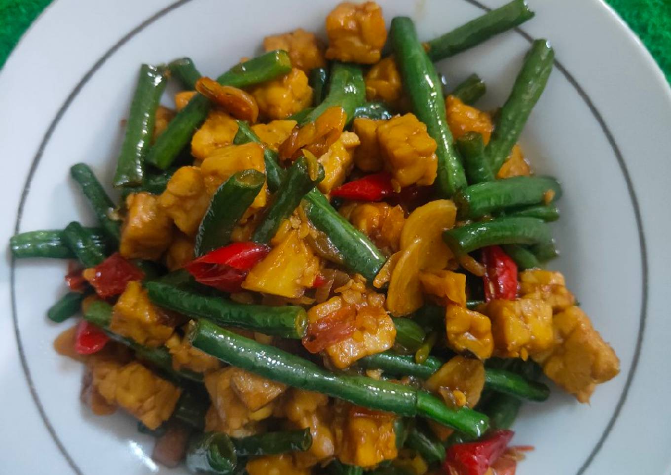 Oseng tempe kacang panjang