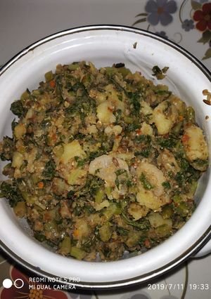A picture of Green bhurji of radish leaves.