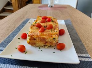 Foto principal de Pastel de patatas jamón York y queso (cake)