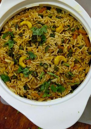 A picture of Vegetable Biryani.