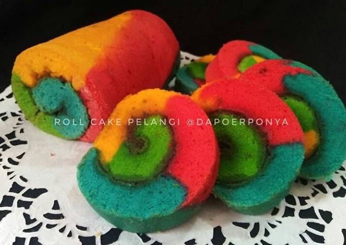 Rainbow Roll Cake (Bolu Gulung Pelangi)