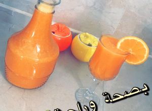 صورة لوصفة عصير الموز والجزار والبرتقال