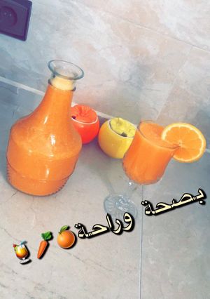 صورة لوصفة عصير الموز والجزار والبرتقال