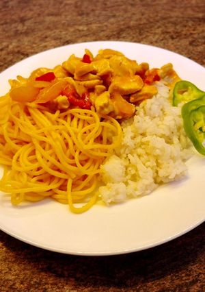 Édes-savanyú tésztával és rízzsel recept fotója