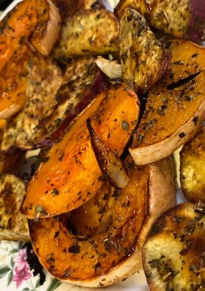 Una foto de Batata y Calabaza al horno