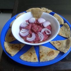 A picture of Beetroot Humus.