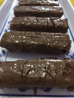 Una foto de Twix casero sin gluten