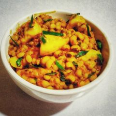 A picture of Beans and yam.