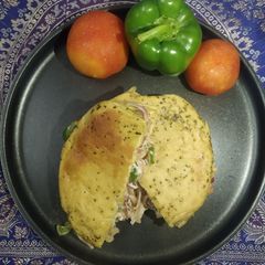 Wheat 🌾flour fenugreek flavoured kulcha sandwich A picture of Wheat 🌾flour fenugreek flavoured kulcha sandwich.