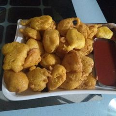 Potato bhajis A picture of Potato bhajis.