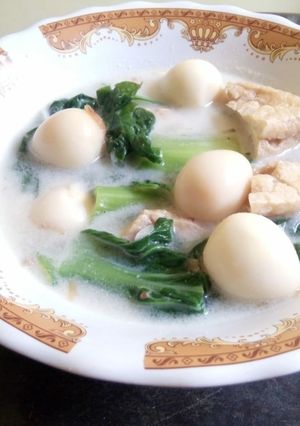 Foto resep Sayur bobor pokcoy telur puyuh