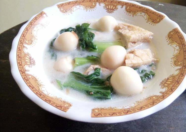 Resep Sayur bobor pokcoy telur puyuh, Enak Banget